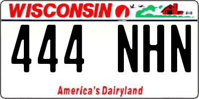 WI license plate 444NHN