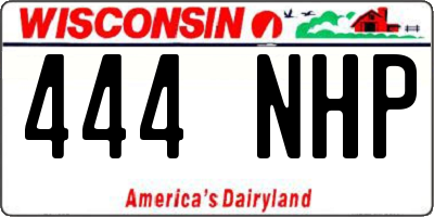 WI license plate 444NHP
