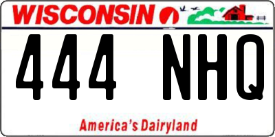 WI license plate 444NHQ