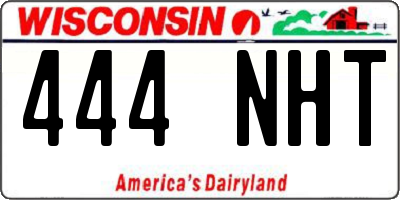 WI license plate 444NHT