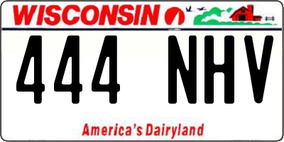 WI license plate 444NHV