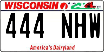 WI license plate 444NHW