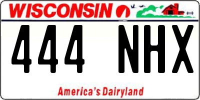 WI license plate 444NHX