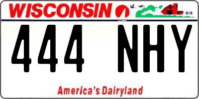 WI license plate 444NHY