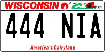 WI license plate 444NIA