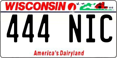 WI license plate 444NIC