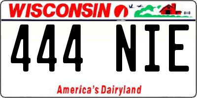 WI license plate 444NIE