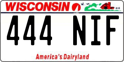 WI license plate 444NIF