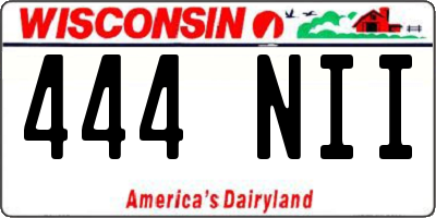 WI license plate 444NII