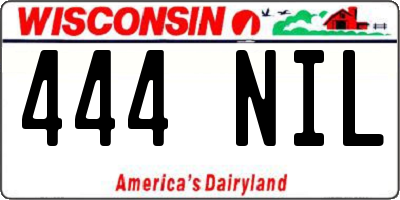 WI license plate 444NIL