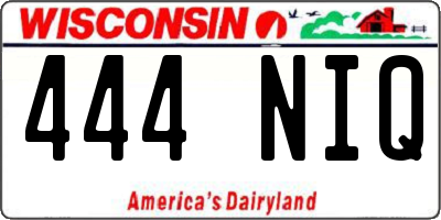 WI license plate 444NIQ