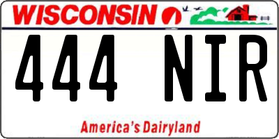 WI license plate 444NIR