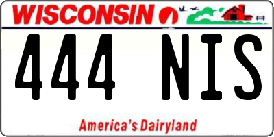 WI license plate 444NIS