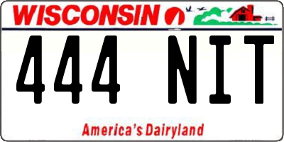 WI license plate 444NIT