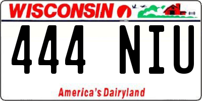WI license plate 444NIU