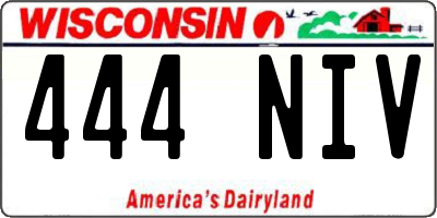 WI license plate 444NIV