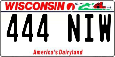 WI license plate 444NIW