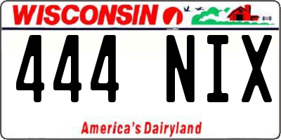 WI license plate 444NIX