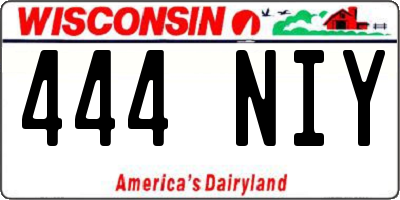 WI license plate 444NIY
