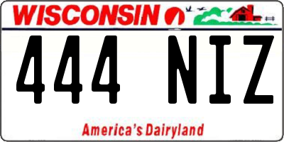 WI license plate 444NIZ