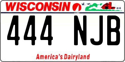 WI license plate 444NJB