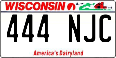 WI license plate 444NJC