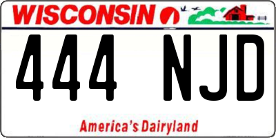 WI license plate 444NJD