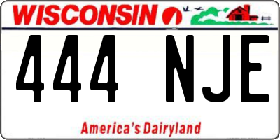 WI license plate 444NJE