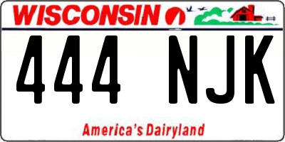 WI license plate 444NJK