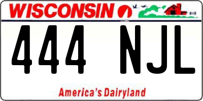 WI license plate 444NJL