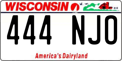 WI license plate 444NJO