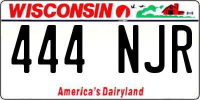 WI license plate 444NJR