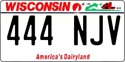 WI license plate 444NJV
