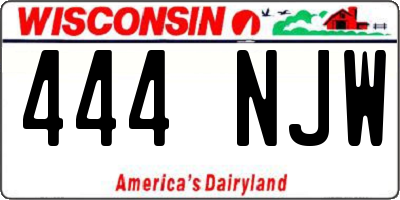 WI license plate 444NJW