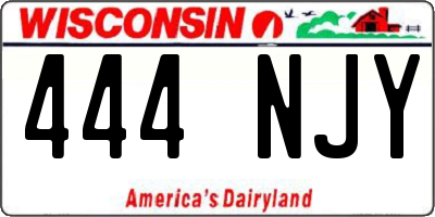 WI license plate 444NJY