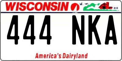 WI license plate 444NKA