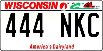 WI license plate 444NKC