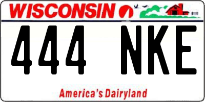 WI license plate 444NKE