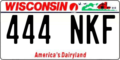 WI license plate 444NKF