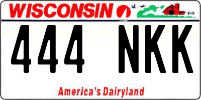 WI license plate 444NKK
