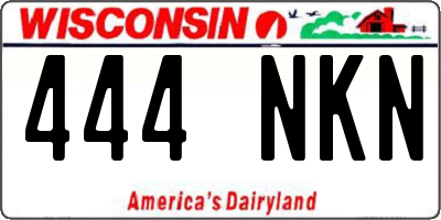 WI license plate 444NKN