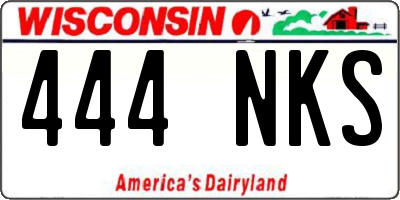 WI license plate 444NKS