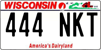 WI license plate 444NKT