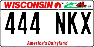 WI license plate 444NKX