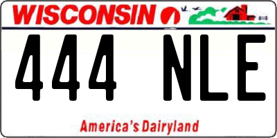 WI license plate 444NLE