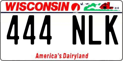 WI license plate 444NLK