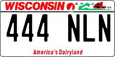 WI license plate 444NLN