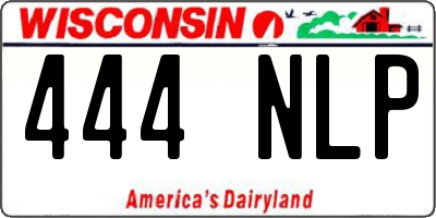 WI license plate 444NLP