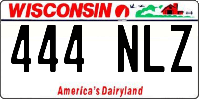 WI license plate 444NLZ