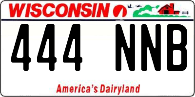 WI license plate 444NNB